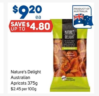 Foodland Nature's Delight Australian Apricots 375g offer