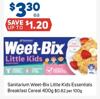 Foodland Sanitarium Weet-Bix Little Kids Essentials Breakfast Cereal 400g offer