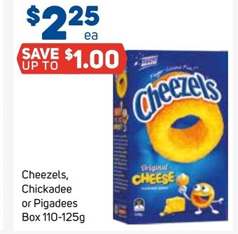 Foodland Cheezels, Chickadee or Pigadees Box 110-125g offer
