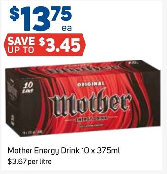 Foodland Mother Energy Drink 10 x 375ml offer