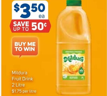 Foodland Mildura Fruit Drink 2 Litre offer