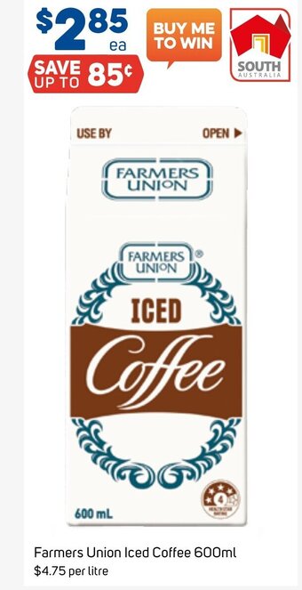 Foodland Farmers Union Iced Coffee 600ml offer