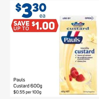 Foodland Pauls Custard 600g offer