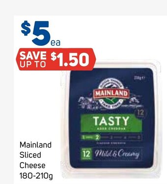 Foodland Mainland Sliced Cheese 180-210g offer