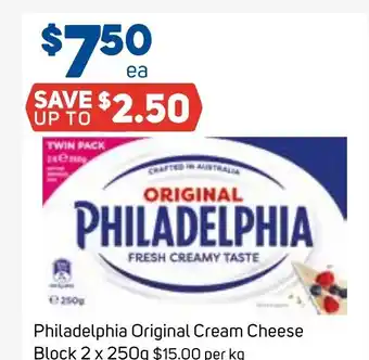 Philadelphia Original Cream Cheese Block 2 x 250g