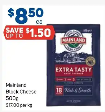 Foodland Mainland Block Cheese 500g offer