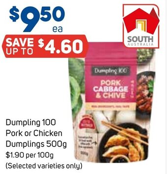 Foodland Dumpling 100 Pork or Chicken Dumplings 500g offer