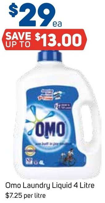 Foodland Omo Laundry Liquid 4 Litre offer