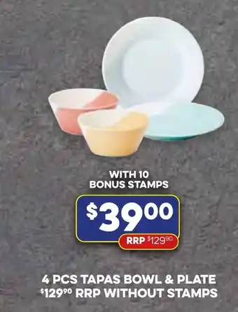4 PCS TAPAS BOWL & PLATE