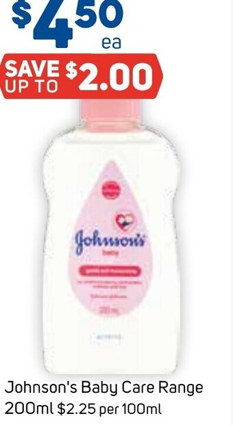 Foodland Johnson's Baby Care Range 200ml offer