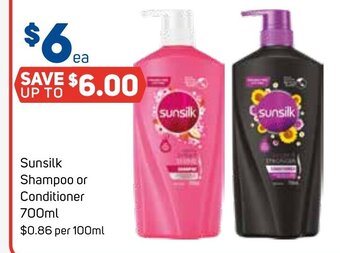 Foodland Sunsilk Shampoo or Conditioner 700ml offer