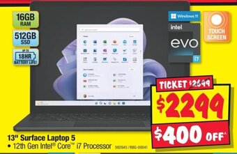 JB Hi-Fi 13" Surface Laptop 5 offer