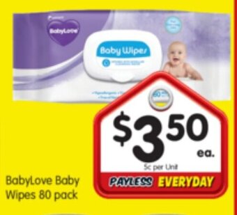 Spar BabyLove Baby Wipes 80 pack offer