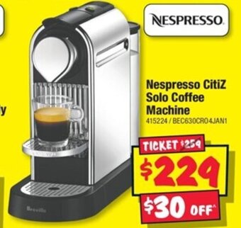 JB Hi-Fi Nespresso Citiz Solo Coffee Machine offer