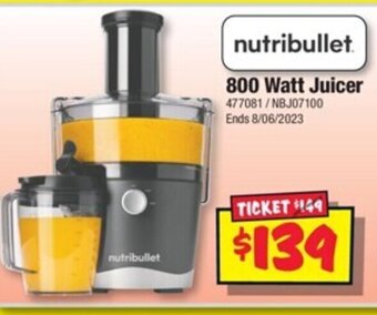 JB Hi-Fi nutribullet 800 Watt Juicer offer