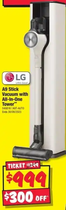 JB Hi-Fi LG A9 Stick Vacuum with All-In-One Tower offer
