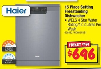Haier 15 Place Setting Freestanding Dishwasher