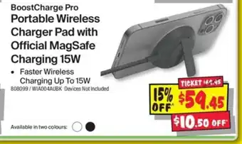 JB Hi-Fi BoostCharge Pro Portable Wireless Charger Pad with Official MagSafe Charging 15W offer