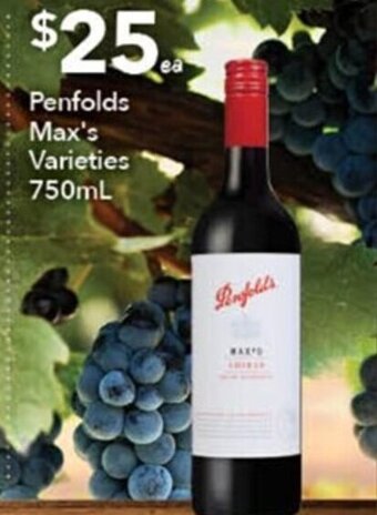 Ritchies Penfolds Max's Varieties 750mL offer