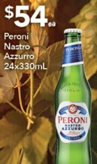 Ritchies Peroni Nastro Azzurro 24x330mL offer