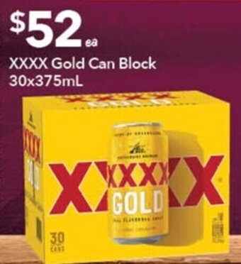 Ritchies XXXX Gold Can Block 30x375mL offer