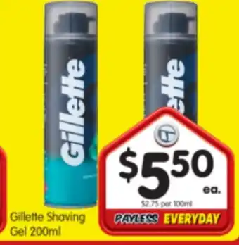Spar Gillette Shaving Gel 200ml offer