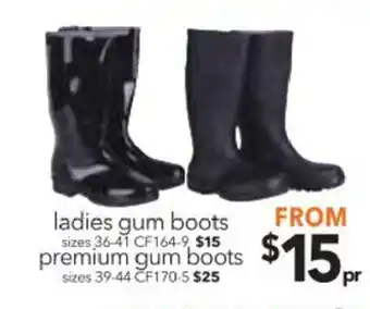 Cheap as Chips Ladies Gum Boots sizes 36-41 - CF164-9 offer