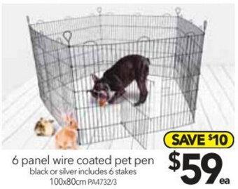 Cheap as Chips 6 Panel Wire Coated Pet Pen offer