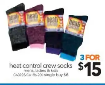 Cheap as Chips Heat Control Crew Socks mens, ladies & Kids - CA3928/CU196-200 offer