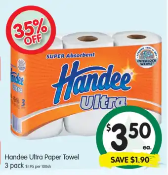 Spar Handee Ultra Paper Towel 3 pack offer