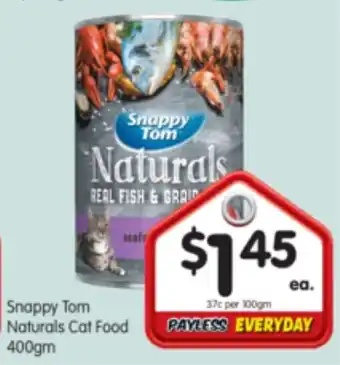 Spar Snappy Tom Naturals Cat Food 400gm offer