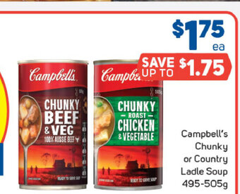 Foodland Campbell's Chunky or Country Ladle Soup 495-505g offer