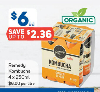 Foodland Remedy Kombucha 4 x 250ml offer