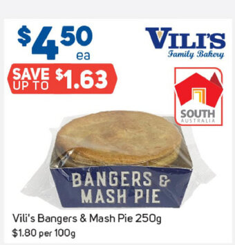 Vili's Bangers & Mash Pie 250g