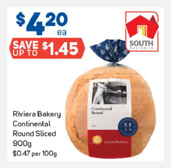 Foodland Riviera Bakery Continental Round Sliced 900g offer