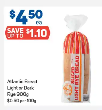 Foodland Atlantic Bread Light or Dark Rye 900g offer