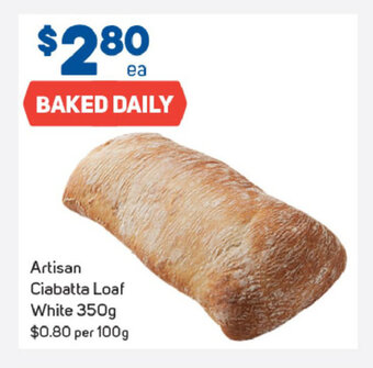 Foodland Artisan Ciabatta Loaf White 350g offer