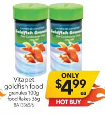 Cheap as Chips Vitapet Goldfish Food 100g offer