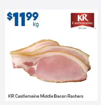 Foodland KR Castlemaine Middle Bacon Rashers per kg offer