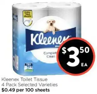 Foodworks Kleenex Toilet Tissue 4 pack offer