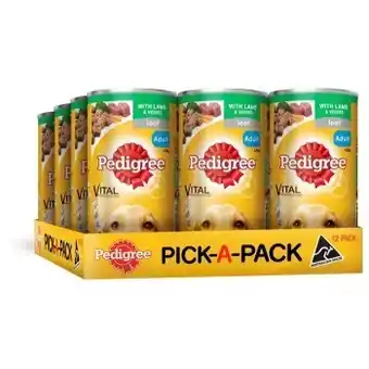 BIG W Pedigree lamb & vegetables wet dog food 12 x 1.2kg offer