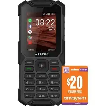 BIG W Aspera r40 rugged + $20 amaysim starter pack* offer