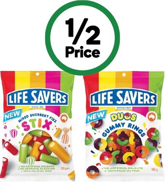 Woolworths Lifesavers 180-220g offer
