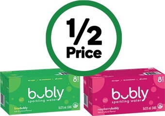 Woolworths Bubly sparkling water 8 x 375ml offer