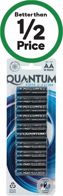 Woolworths Quantum alkaline batteries aa or aaa pk 10 offer