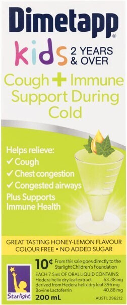 Woolworths Dimetapp kids cough plus immune 200ml~ offer