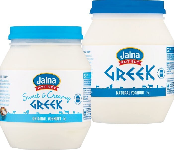 Jalna pot set greek yoghurt 1 kg from the fridge offer at Woolworths