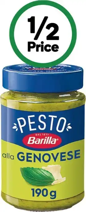 Woolworths Barilla pesto 190-195g offer