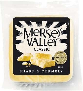 Woolworths Mersey valley cheddar varieties 235g – from the deli offer