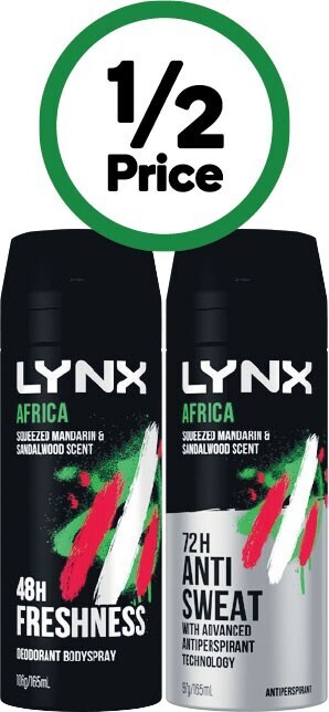 Woolworths Lynx body spray or antiperspirant deodorant 165ml offer